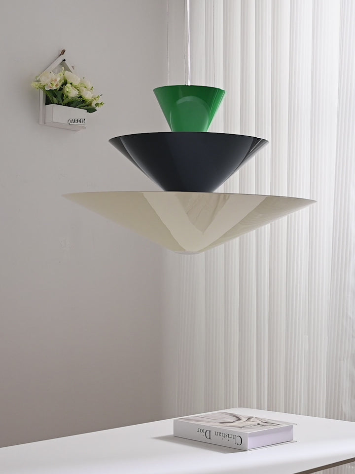 Load video: Modern Layered Cone Pendant Light - product video
