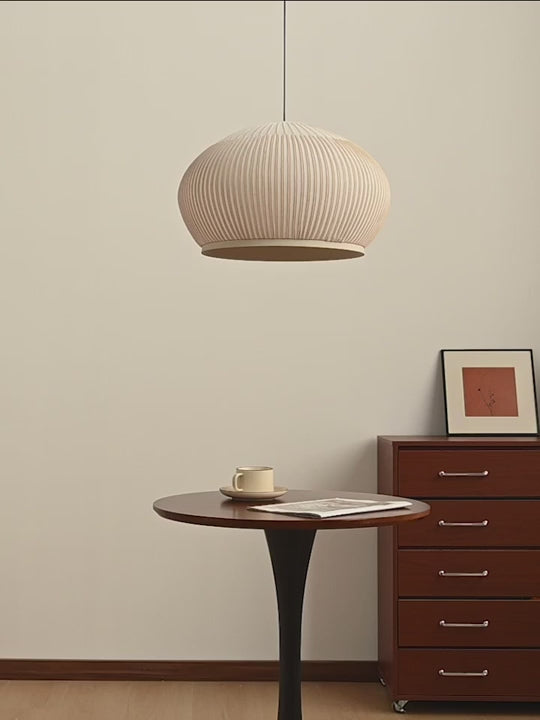Load video: Modern Ribbed Dome Pendant Light - product gallery video