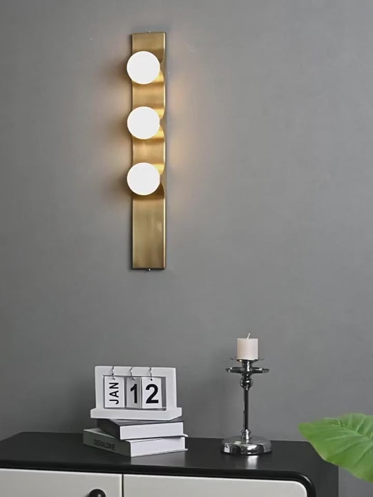 Modern Bronze Glass Globe Linear Wall Sconce - product gallery video