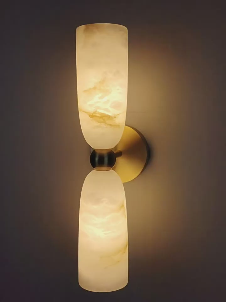 Double Alabaster Cylinder Wall Sconce product video