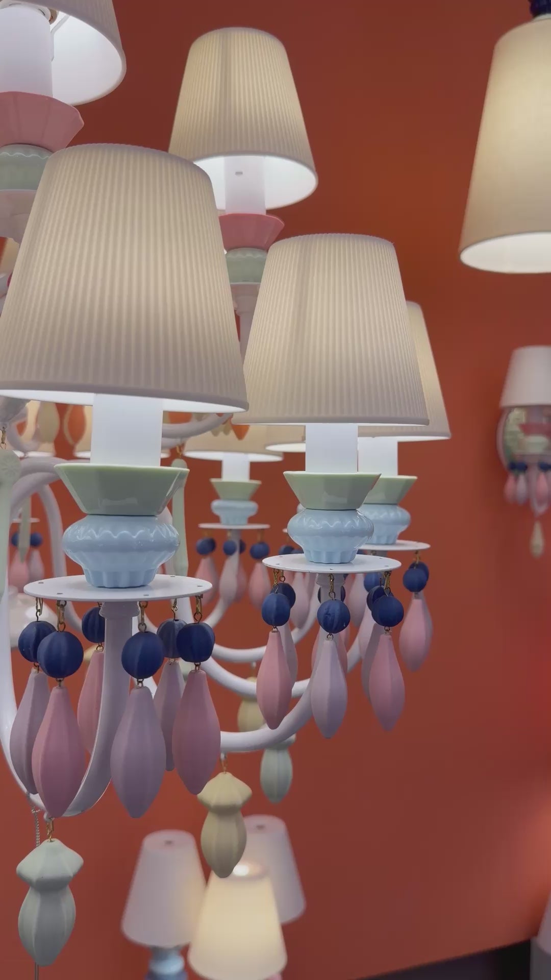 Load video: Pastel Ceramic Triple-Tier Grand Chandelier - Pastel collection showroom video