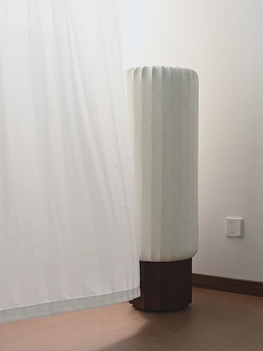 Load video: Mulberry Silk Table and Floor Lamp with Walnut-Tone Base - product gallery video