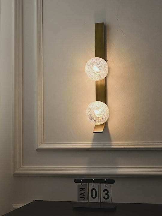 Modern Glass Globe Wall Sconce in Antique Brass - product gallery video
