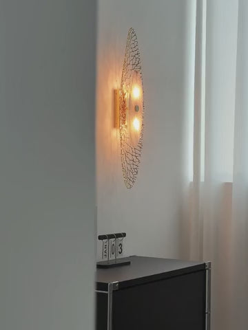 Modern Alabaster Coral Wall Sconce in Natural Brass - product gallery video