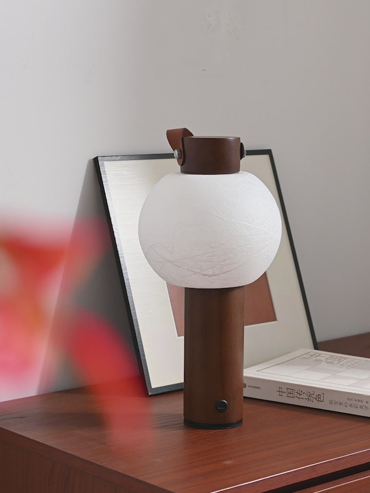 Portable Silk-Effect Acrylic Table Lamp in Wood Finishes - product video