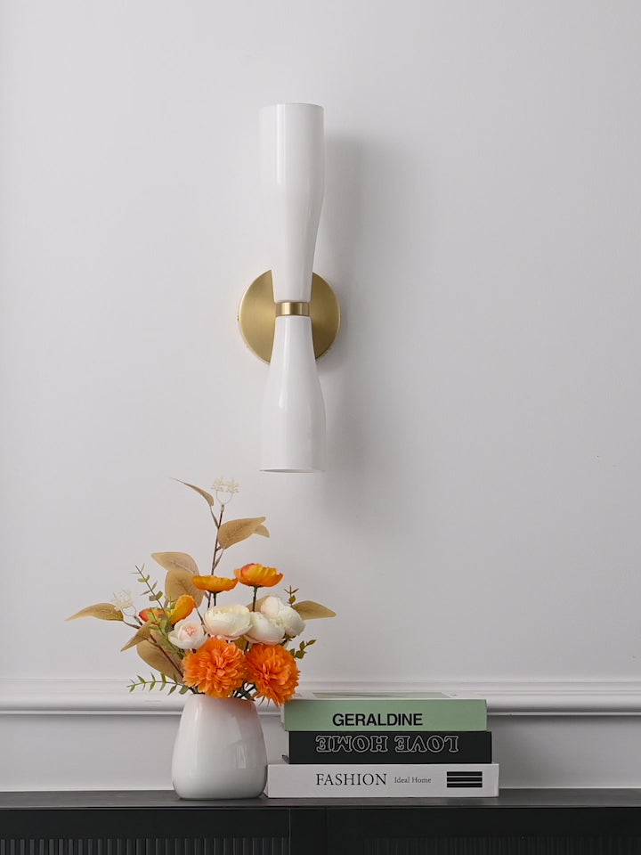 Modern Milky Glass Hourglass Wall Sconce - product video