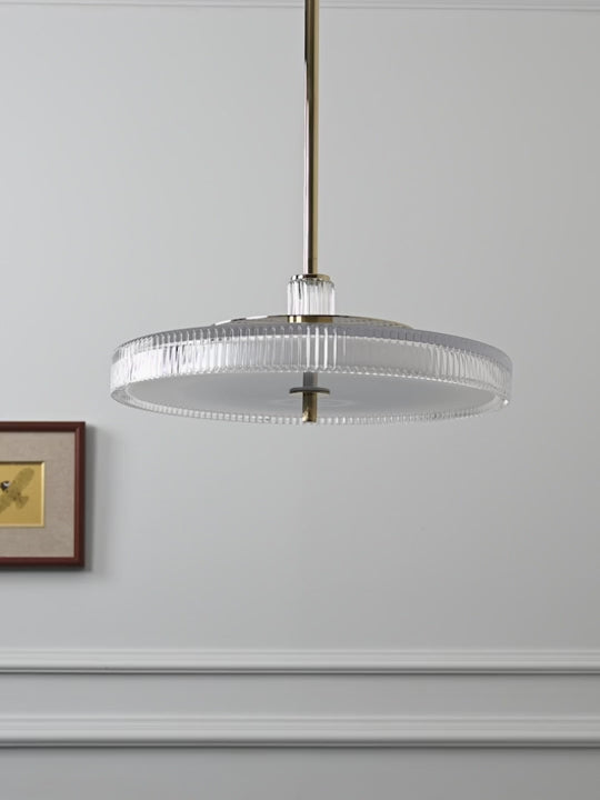 Modern Crystal Glass Drum Pendant Light - product gallery video