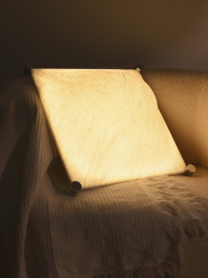 Modern Square Mulberry Silk Ceiling Light in Chrome - product video
