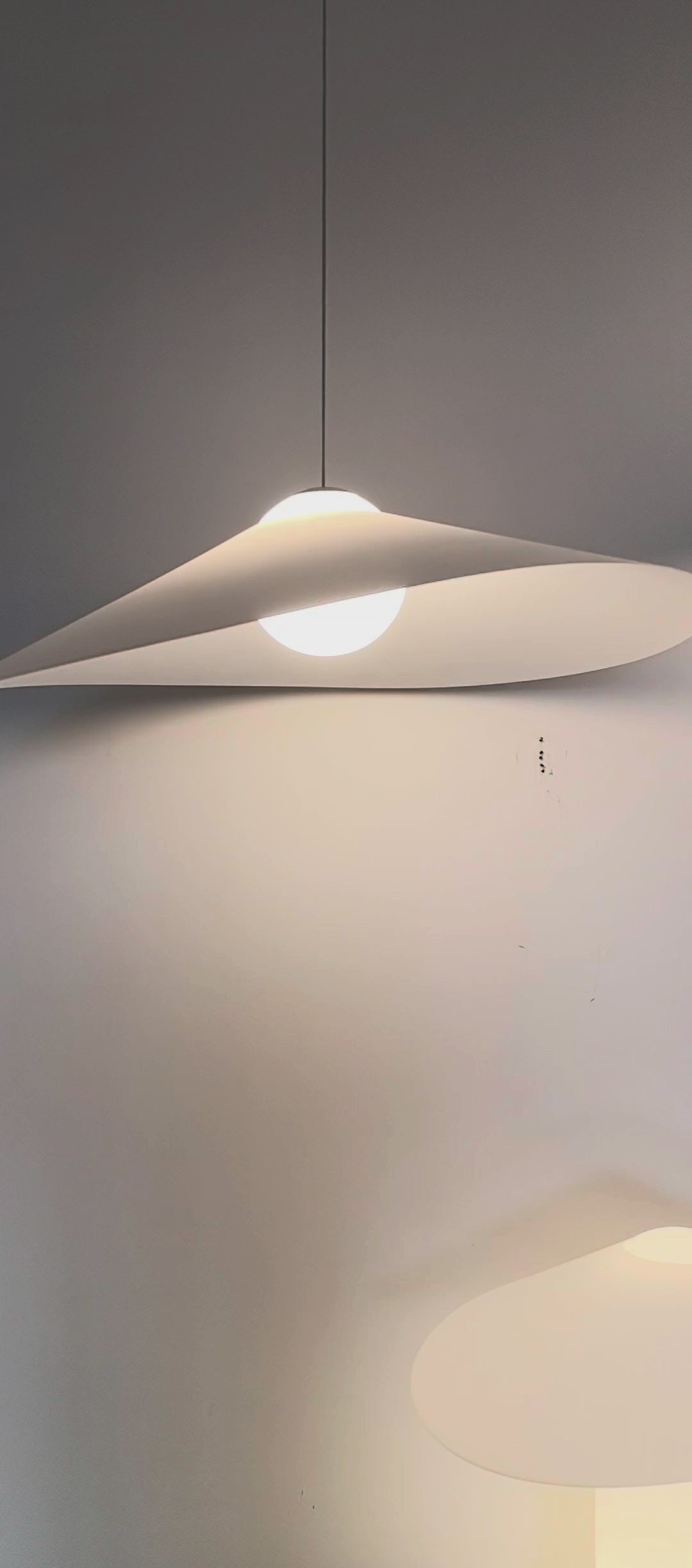 Load video: Velaire Sculptural Wing Pendant Light real product gallery video