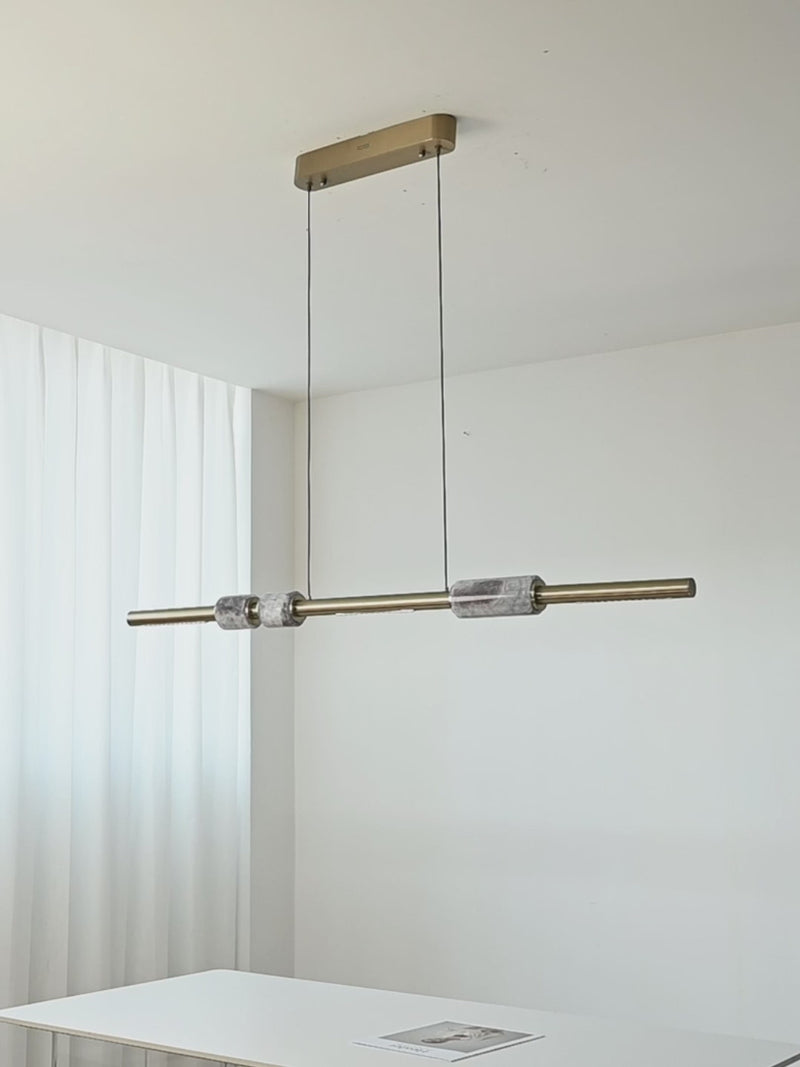 Natural Purple and Blue Crystal Linear LED Chandelier - product gallery video