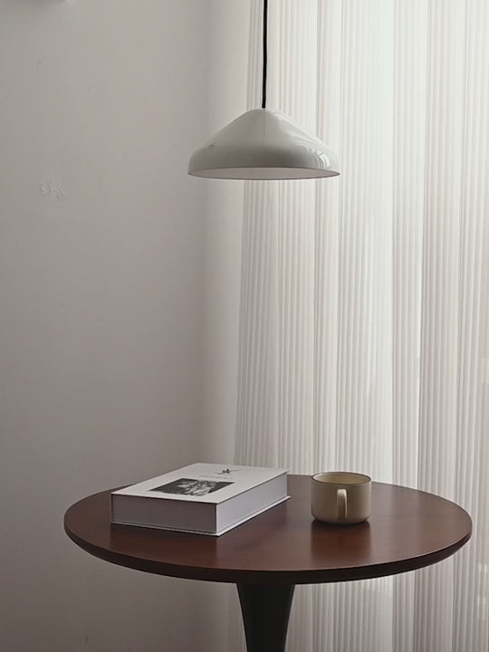 Shallow Dome Pendant Light in Black or White - product gallery video