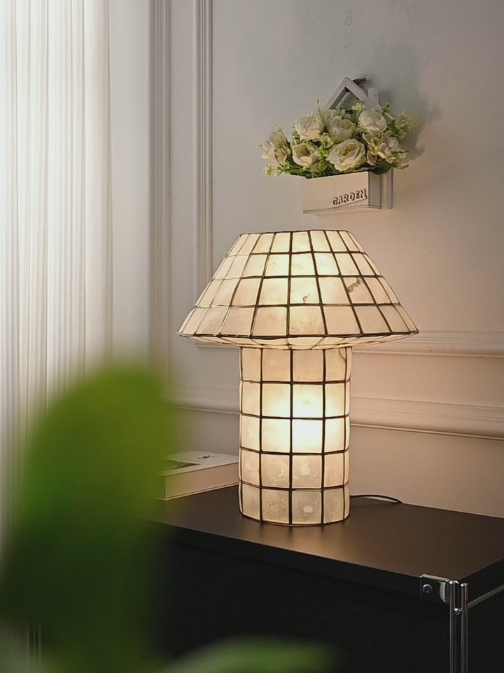 Modern Capiz Shell Mosaic Table Lamp - product video