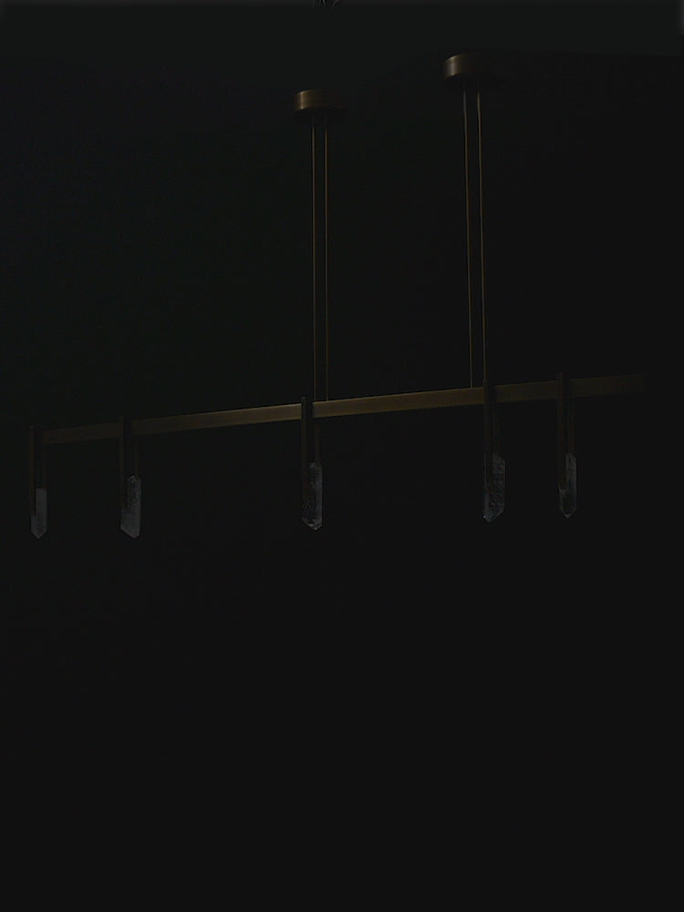 Cargar vídeo: Modern Linear Crystal LED Island Chandelier - product video