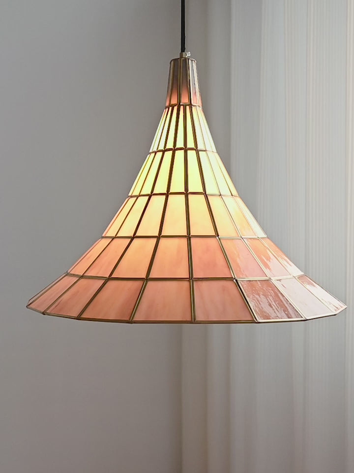Modern Amber Shell Cone Pendant Light - product video