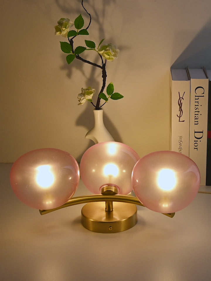 Modern Glass Globe Branch Wall Sconce in Natural Brass - product video