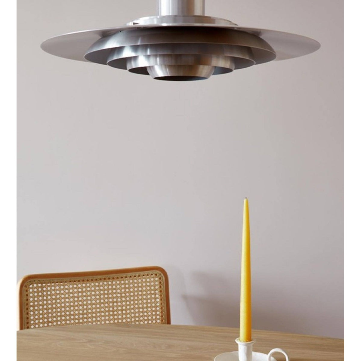 Layered Brushed Metal Pendant Light real view 01