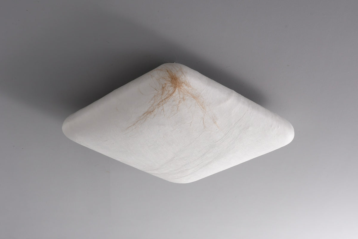 Actual square mulberry silk and hemp ceiling fixture complete view 6