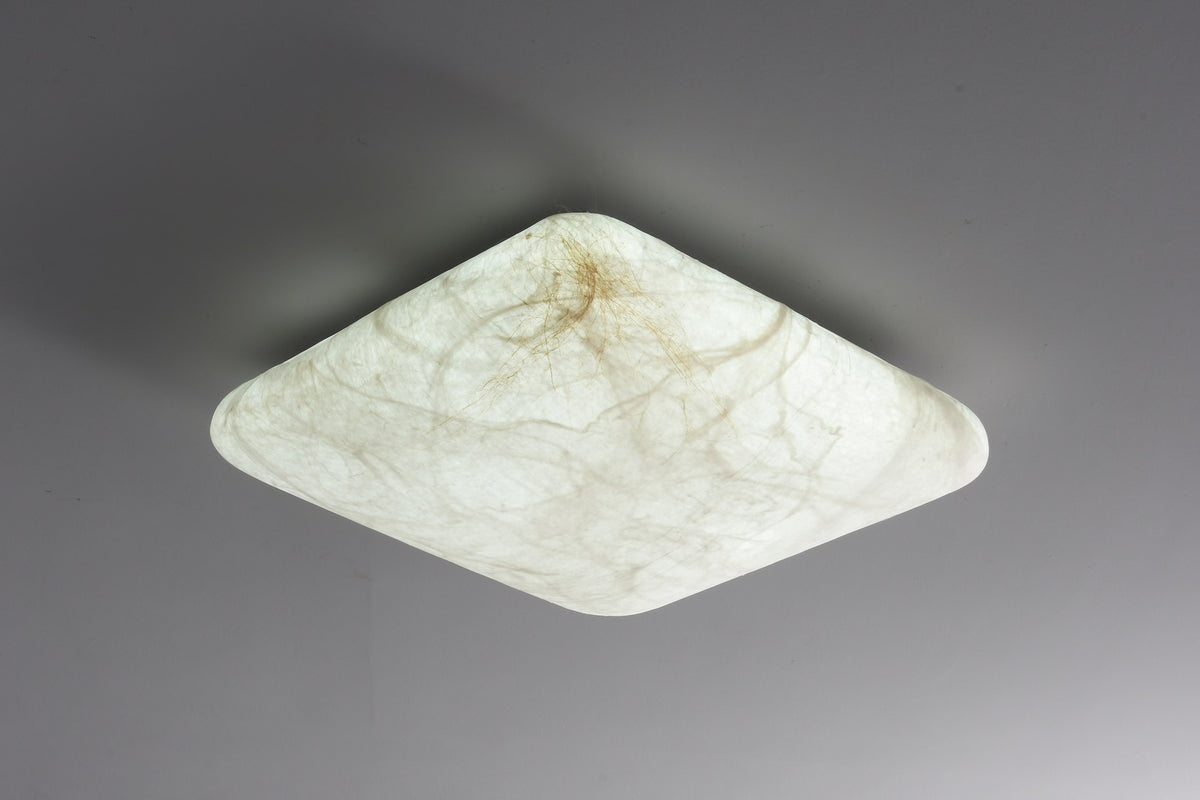 Actual square mulberry silk and hemp ceiling fixture complete view 5
