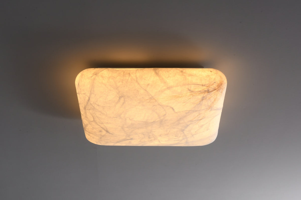 Actual square mulberry silk and hemp ceiling fixture complete view 8