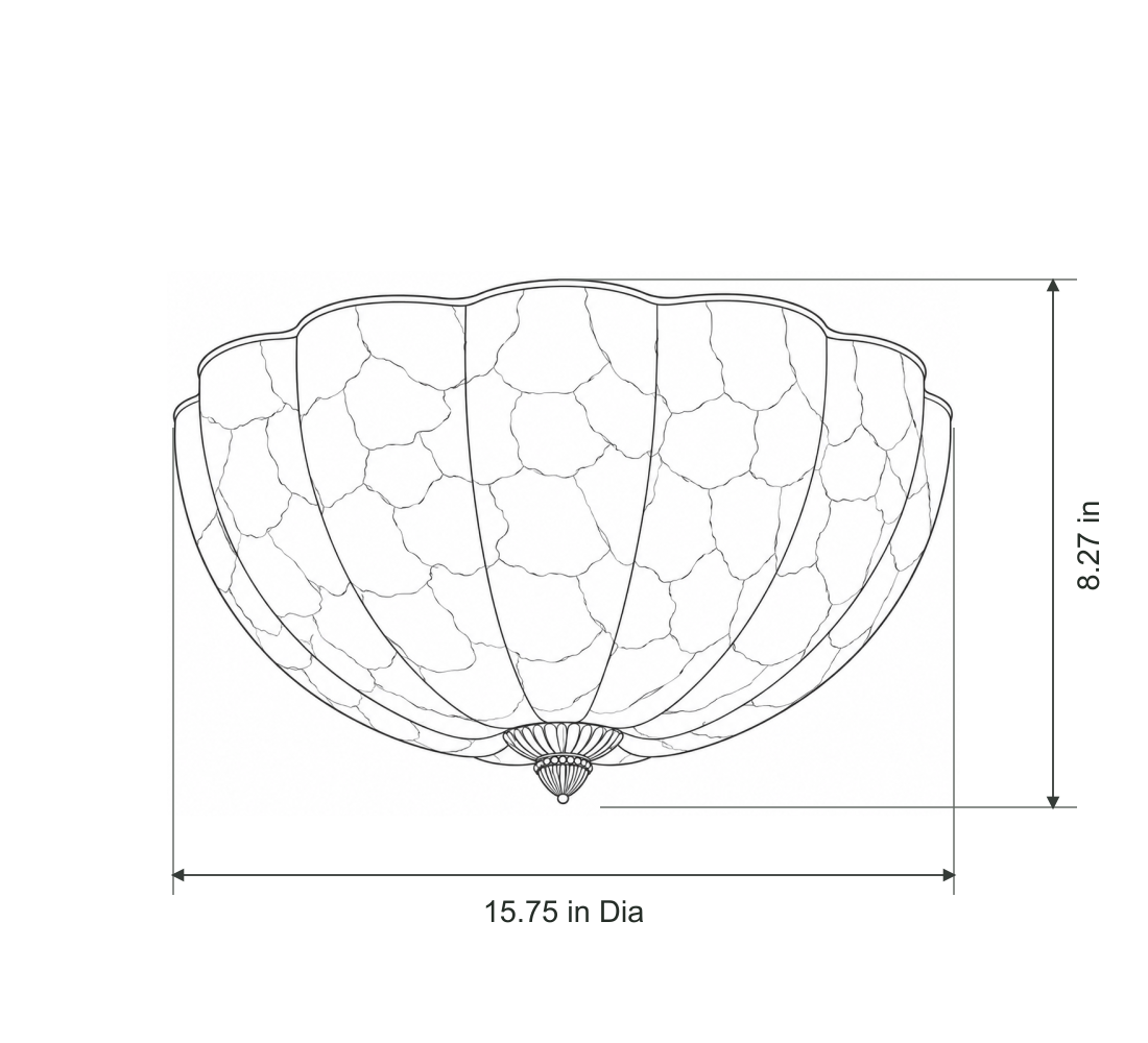 Selnacre ceiling light dimensions: 15.75 in diameter, 8.27 in overall height
