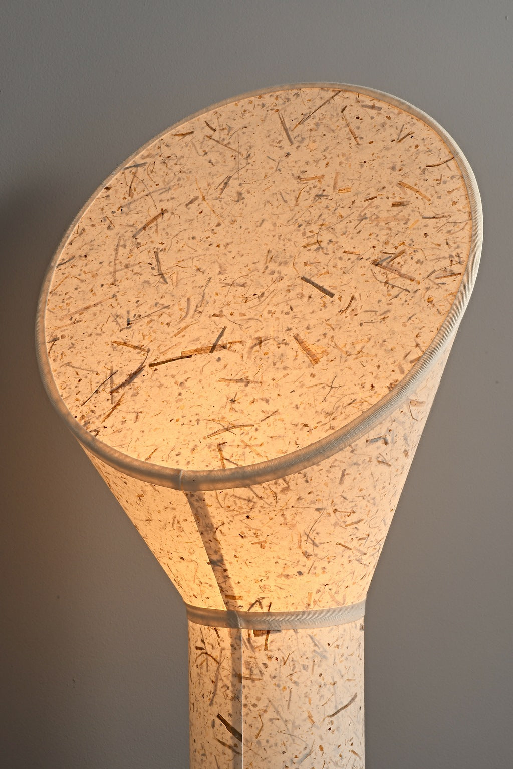 Serevane illuminated handmade fiber paper and bound-edge detail