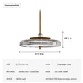 Modern Crystal Glass Drum Pendant Light - 09 sku-crystal-glass-drum-pendant-champagne-gold