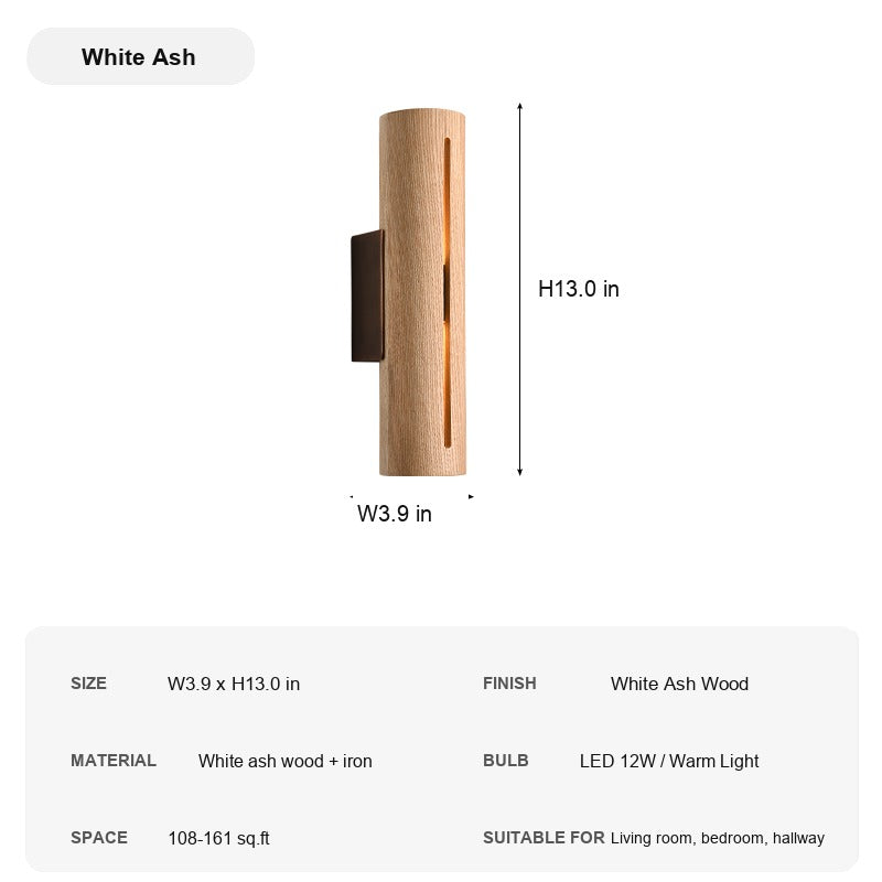 Modern Solid Wood LED Wall Sconce - 17 sku-solid-wood-led-wall-sconce-white-ash