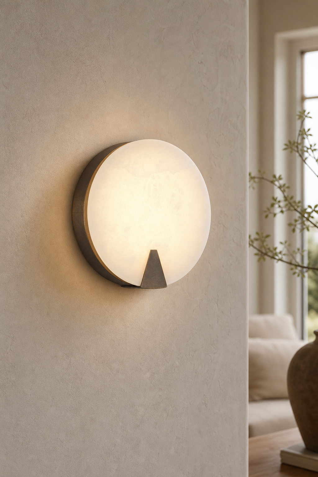 Alabaster Round Wall Sconce - curated collection card scene