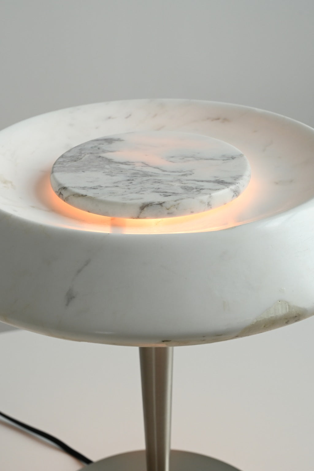 Solvenne illuminated Carrara white natural-marble shade detail