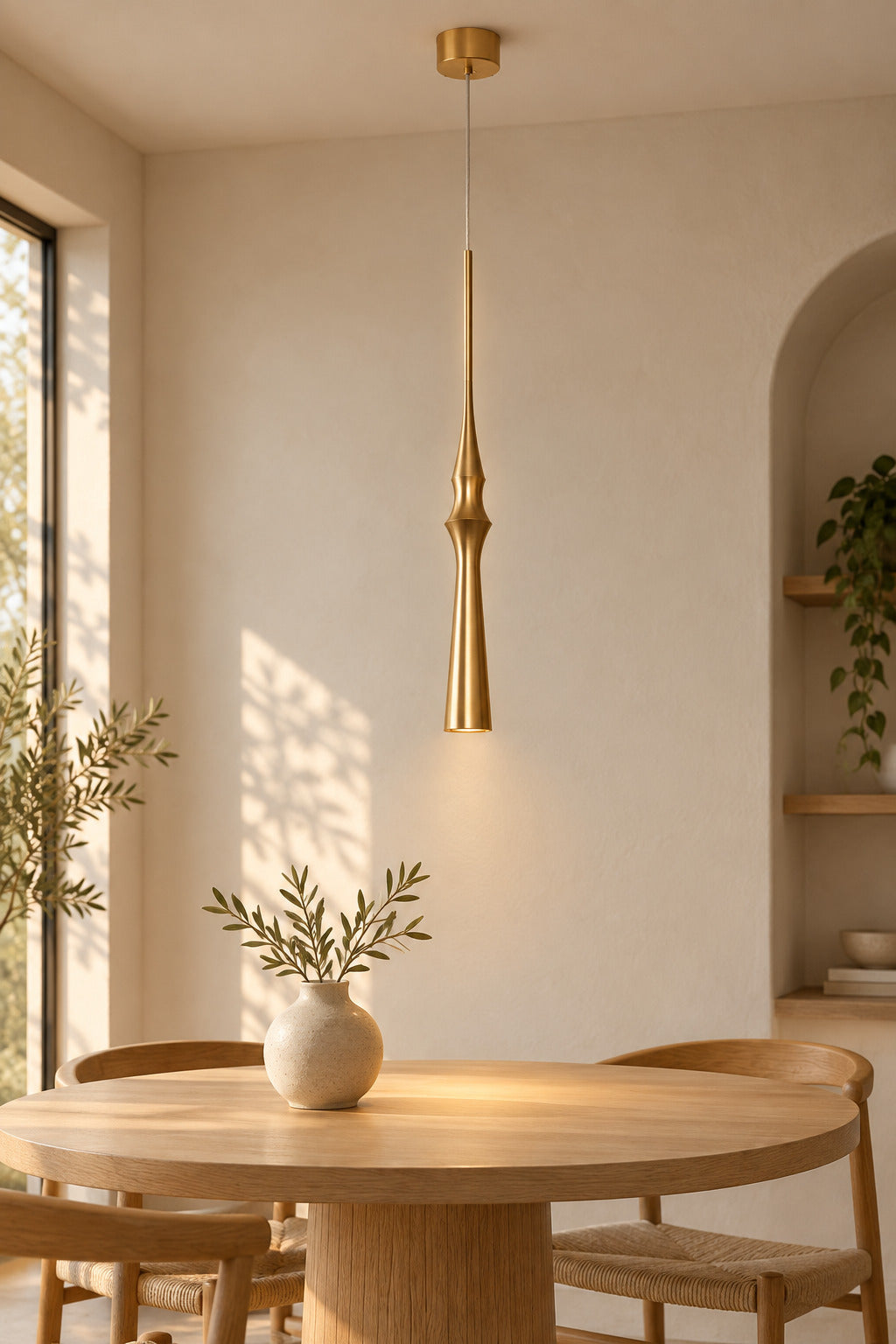 Torvelle Brushed Gold Sculptural Pendant Light in a styled interior scene 3 · CDE expanded 2026-09-21
