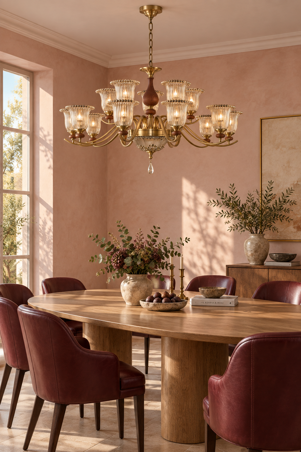 Tullienne fifteen-light 10+5 chandelier in an afternoon dining room