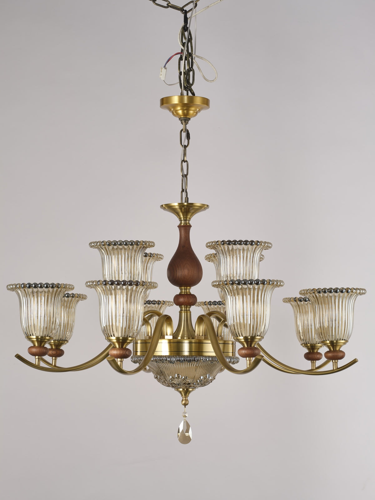 Tullienne twelve-light 8+4 chandelier - real product photograph