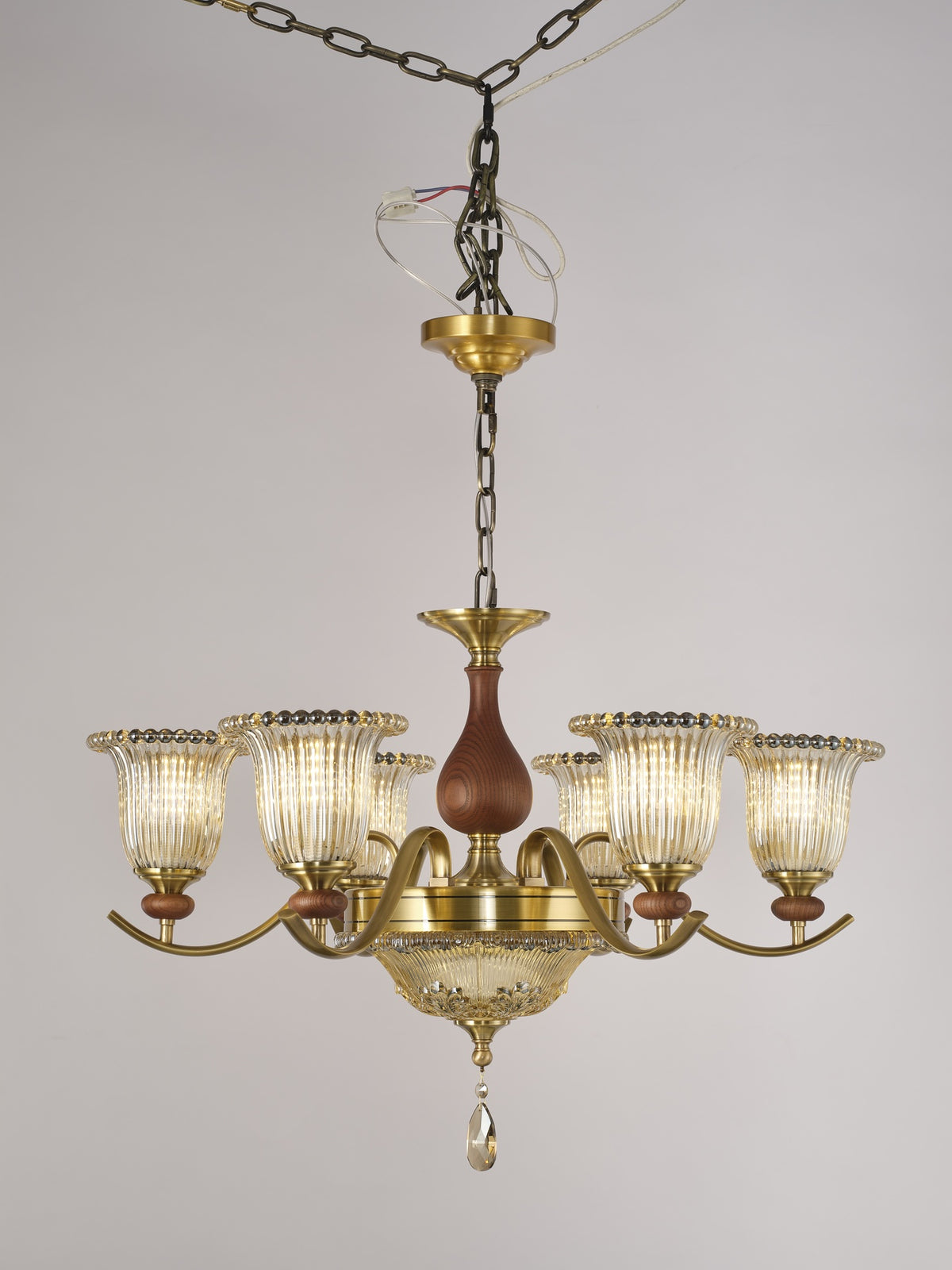 Tullienne six-light chandelier - real product photograph