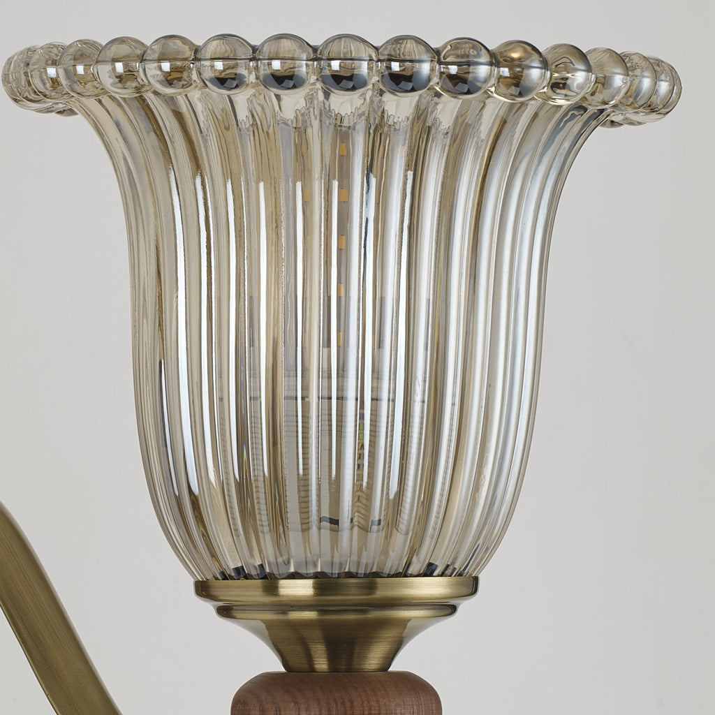 Tullienne ribbed tulip glass shade - real material detail