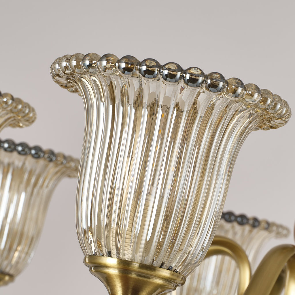 Tullienne ribbed tulip glass shade - real material detail