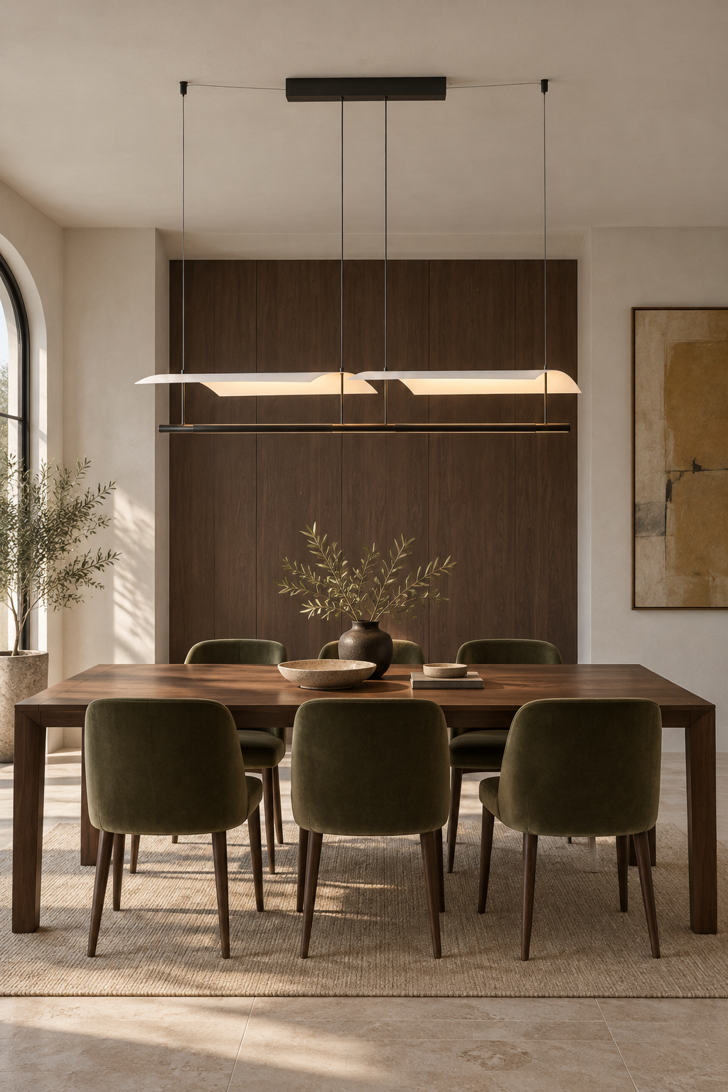 Veilane dual wing LED pendant light - 02 scene 1180 dining on