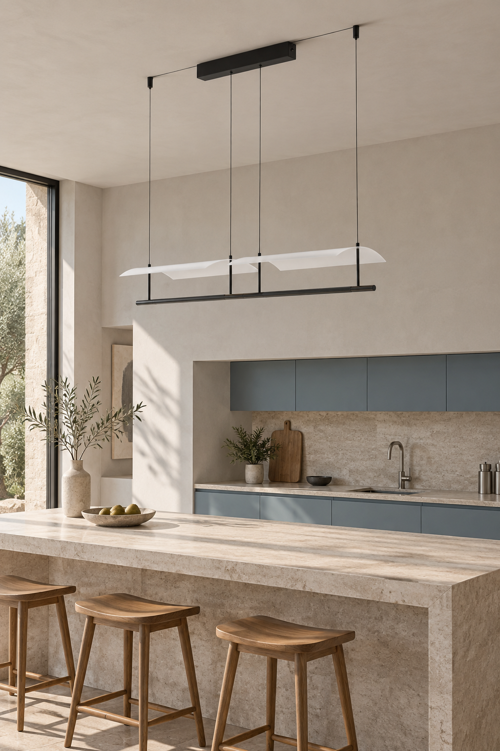Veilane dual wing LED pendant light - 03 scene 1180 island off