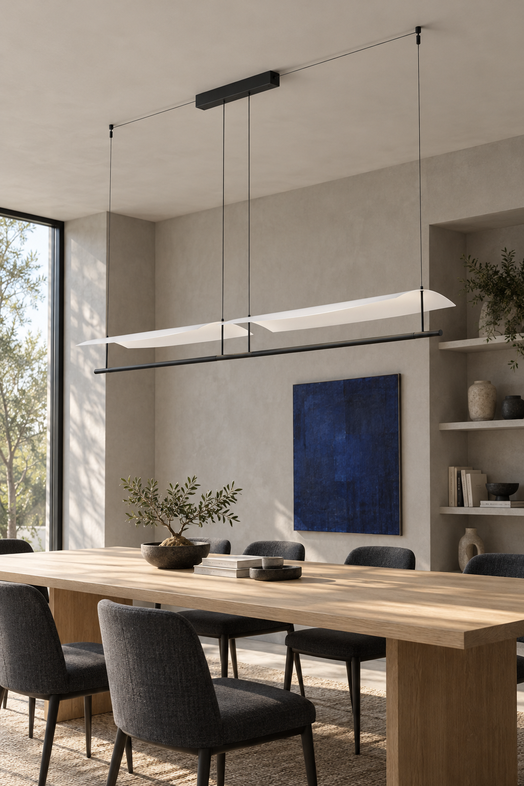 Veilane dual wing LED pendant light - 05 scene 1980 studio off