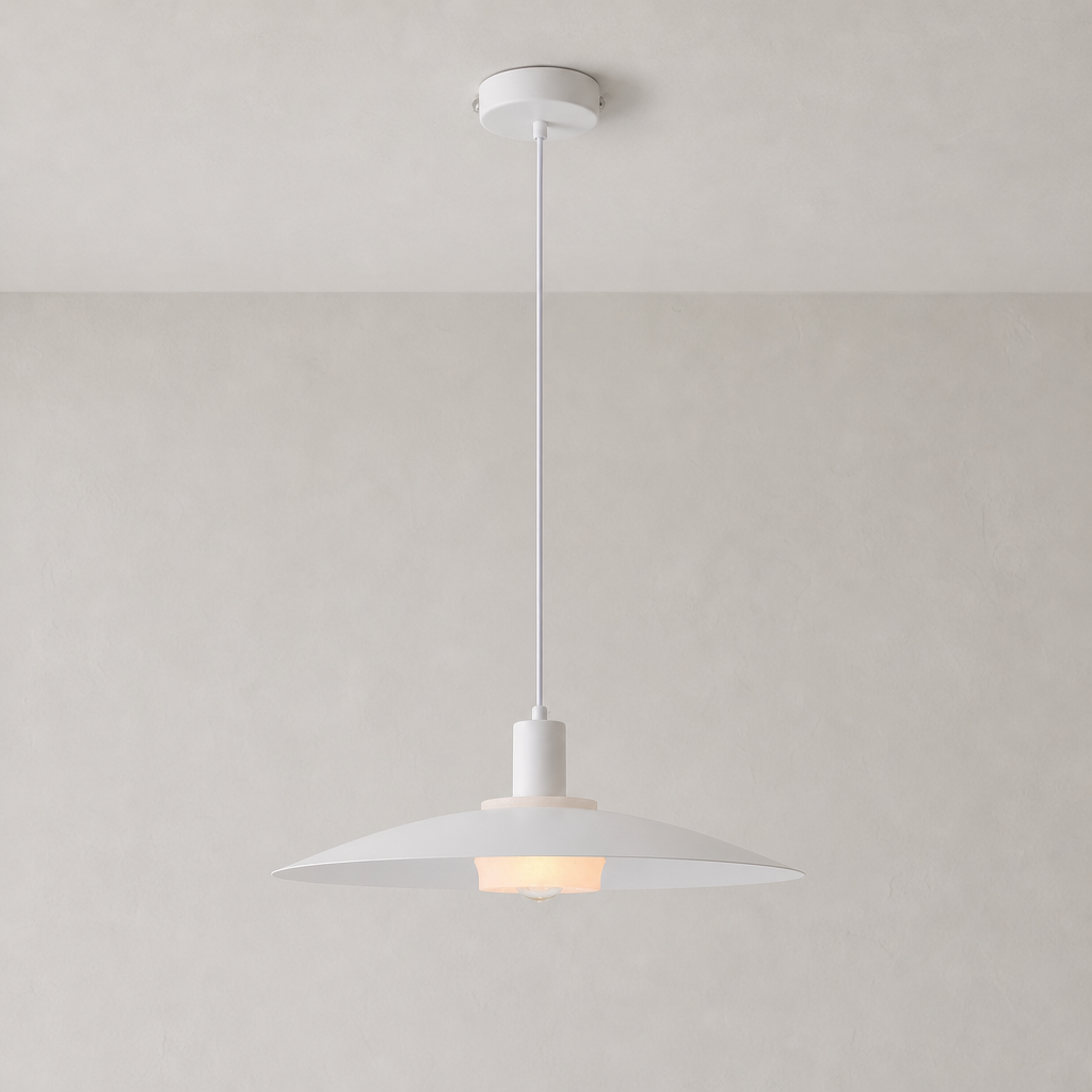 Vorylle white disc pendant light — 06 variant 40cm