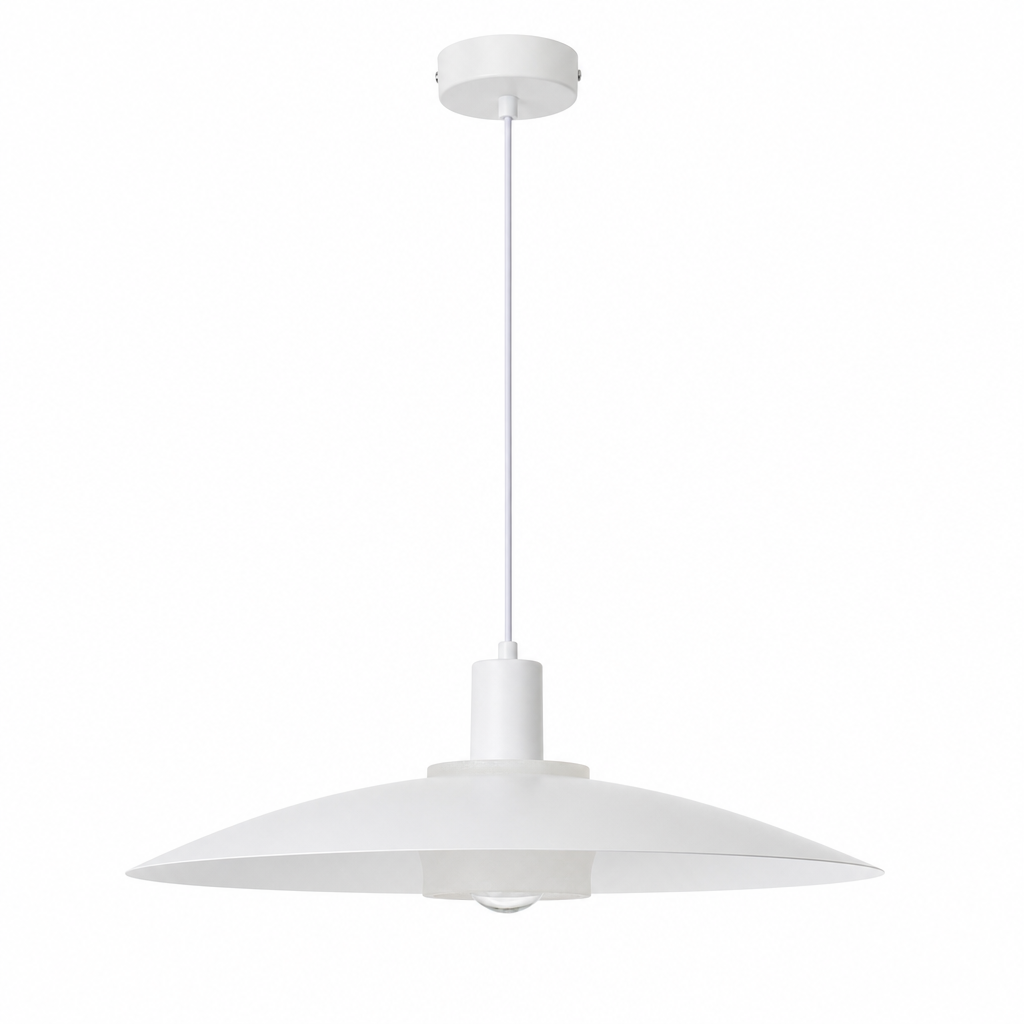 Vorylle white disc pendant light — 07 final white 40cm