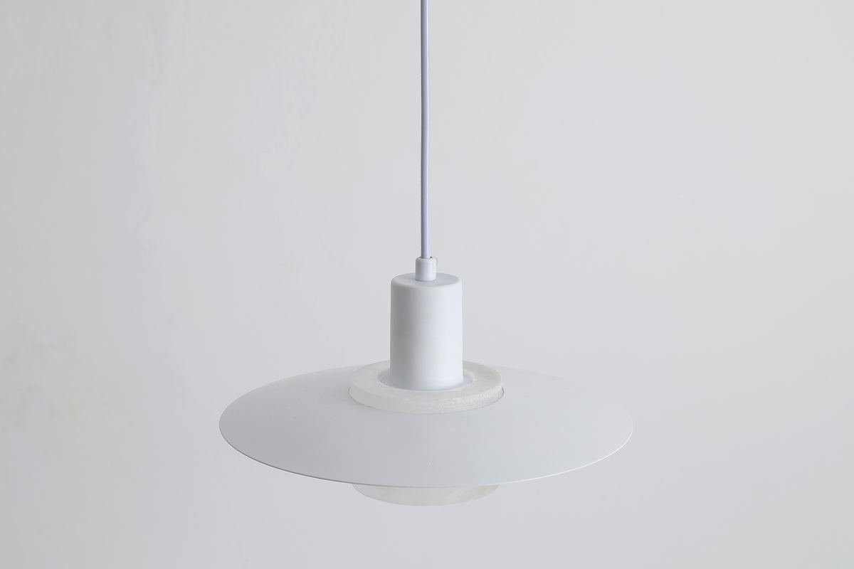 Vorylle white disc pendant light — 24cm detail
