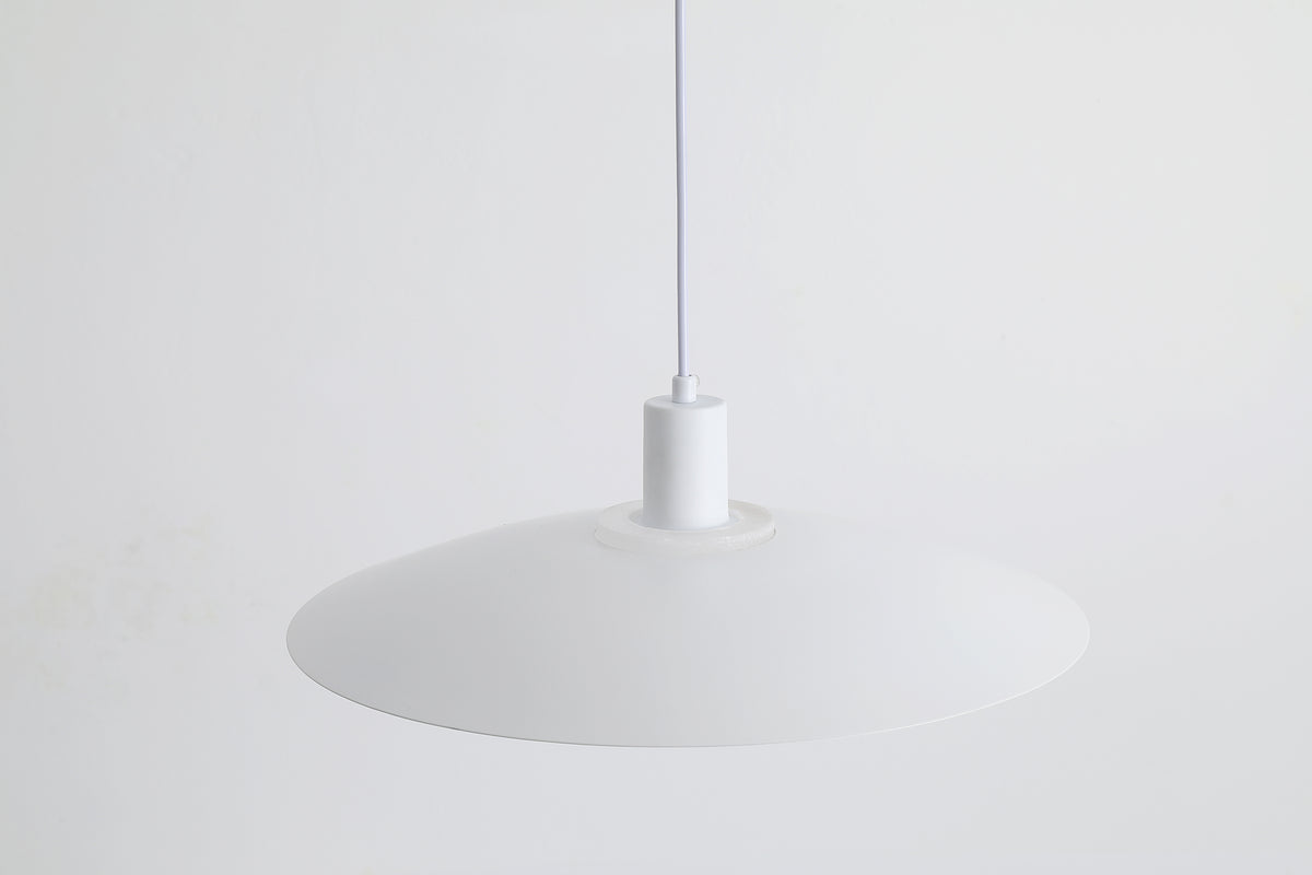 Vorylle white disc pendant light — 40cm detail