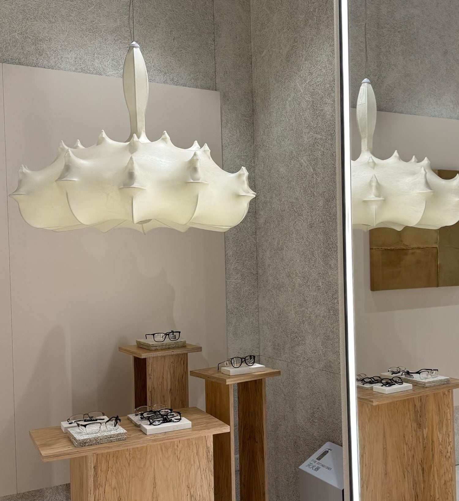 Pendant light shown in a calm interior scene