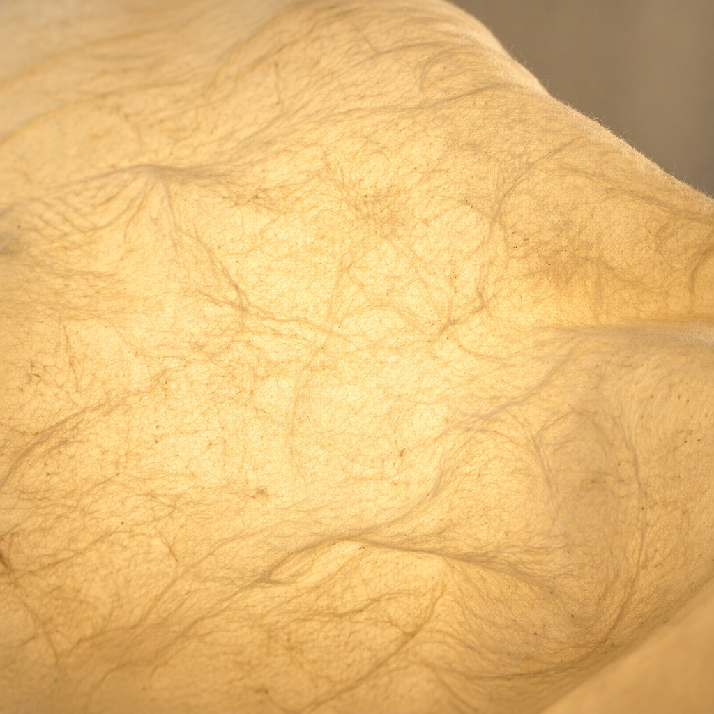 Handmade mulberry silk texture with natural warm glow
